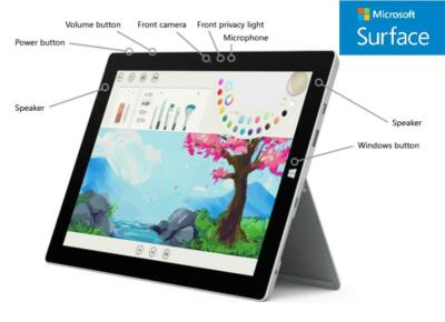 Microsoft Surface 3 Tablet, Atom x7-Z8700 - 1.6GHz, 4GB, 128GB SSD Win 10