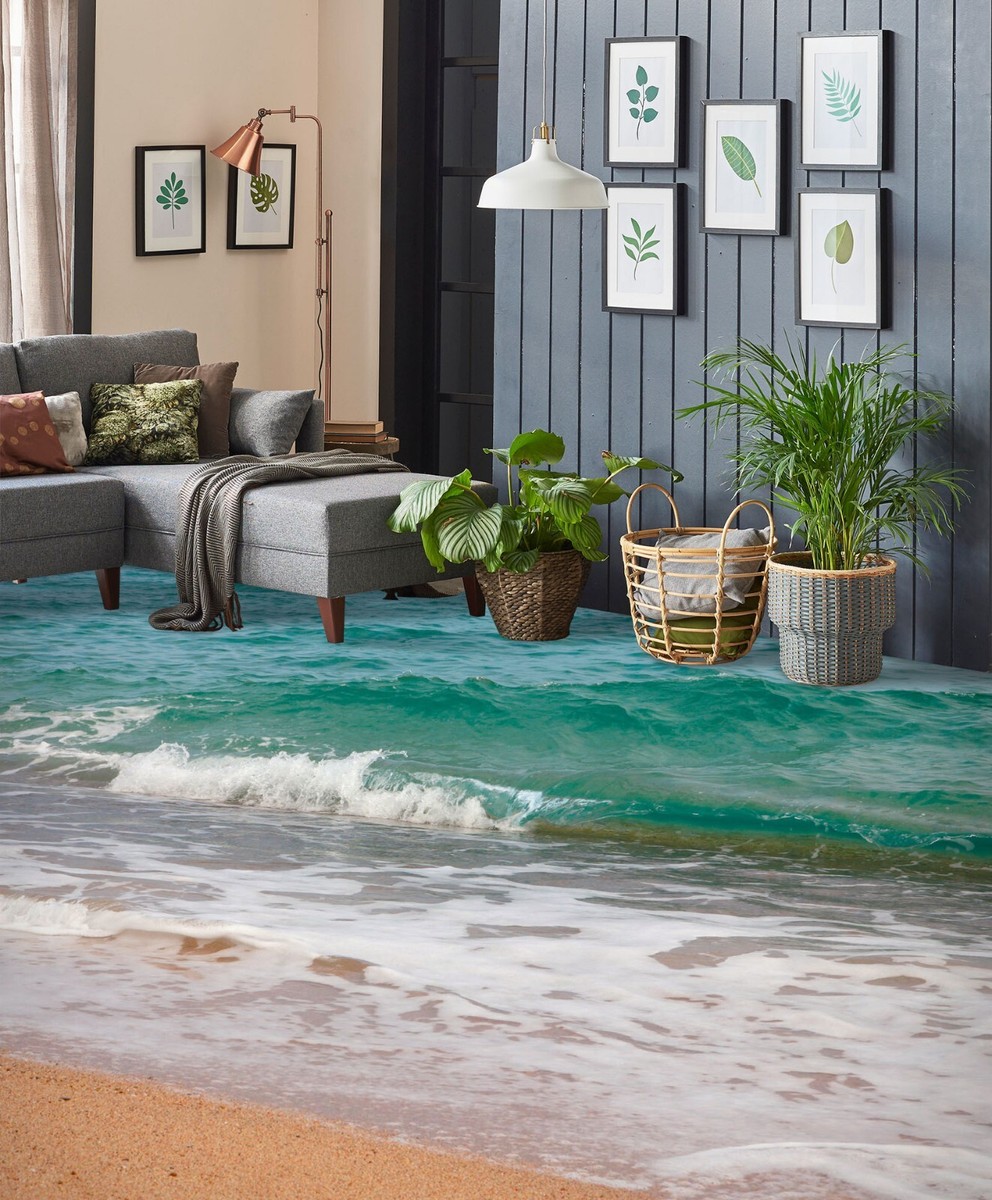 レジンボード 3D Surf Beach SKE3841 Floor WallPaper Print Decal Epoxy Floor Deco