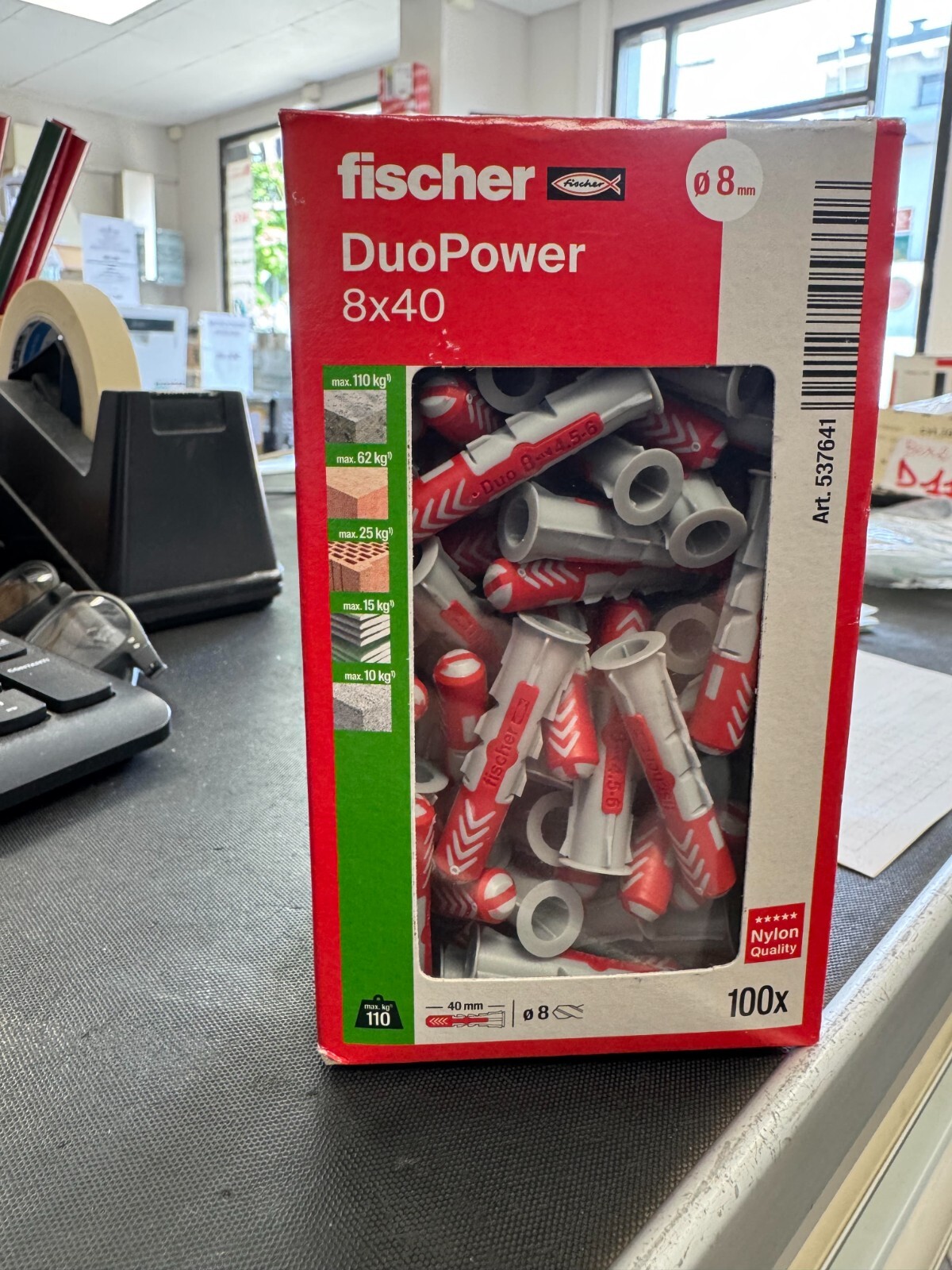 Fischer DUOPOWER 8x40, Tassello Universale, Potente Tassello 2 Componenti