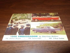 1966 AMC Ambassador Wagon/Convertible/2-Door Sedan Vintage Advertising Postcard