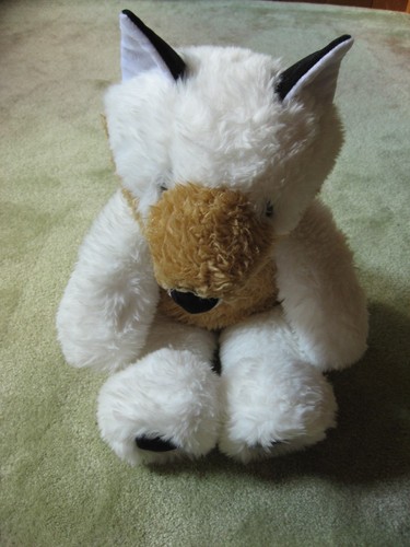 Fox Plush Soft Cuddly Stuffed Animal Toy White Brown Tail End 19" Long