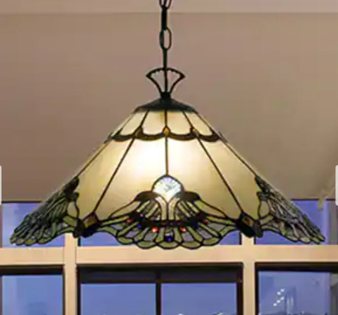 Tiffany Style Hanging Ceiling Lamp Stained Glass Pendant Modern Chandelier 16 in - Image 4 of 4