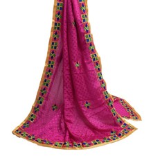 Sushila Vintage Purple Dupatta Blend Silk Embroidered  Self Woven Long Stole