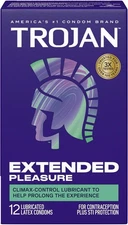 TROJAN EXTENDED PLEASURE Climax Control Extended Pleasure Condoms, 12 Count