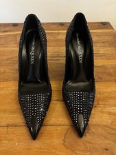 Decolte Alexander McQueen Punk 90mm impreziosite da cristalli - Nero | Nuove con scatola