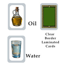 OIL  WATER CUSTOM CARDS IN FULL COLOR AND LAMINATED -  8 Green Back Cards 