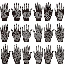 18 Sheets Henna Tattoo Stencil Kit Indian Arabian Temporary Tattoo Template