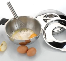 NWT BergHOFF Hotel Mirror-Finish Stainless Steel 4 Piece Batter Bowl Set Silver