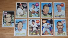 1969 Topps  Baseball 9 Card Lot - Joe Niekro, Roy White. Walt Alston, Jesus Alou