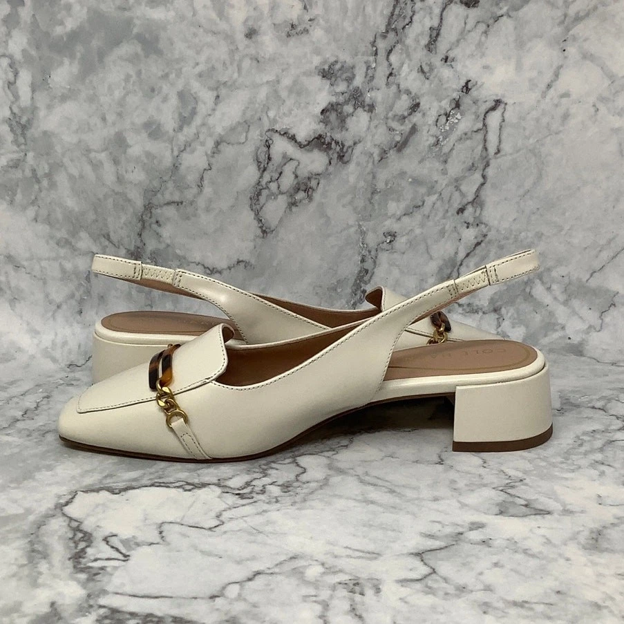 Zapatos de salón Cole Haan para mujer 6,5B marfil Penley tacón bloque cuero con cordones L17-9 Foto 4 de 4