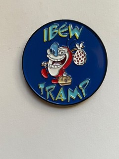 READ IBEW Stimpy Tramp Challenge Coin