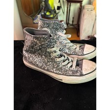 Converse Chuck Taylor All Star Youth 3 Silver Glitter Confetti High Top A11116C