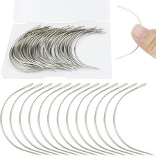 50 Pcs Curved Sewing Needles 3" for Leather, Wig Making, Upholstery, Carpet