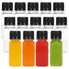 14pcs 2oz Ginger Shots Bottles with Caps, Small Plastic Juice Bottles for Liq...