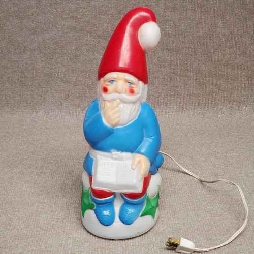 Elf/Gnome Blow Mold Christmas Light Up 12" 1978 Carolina Enterprises Empire USA