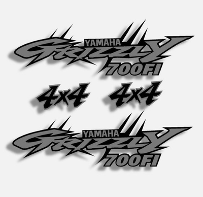 #ad #ad Yamaha Grizzly 4x4 700 Edition ATV Tank Decal Sticker kit Custom Silver $17.99