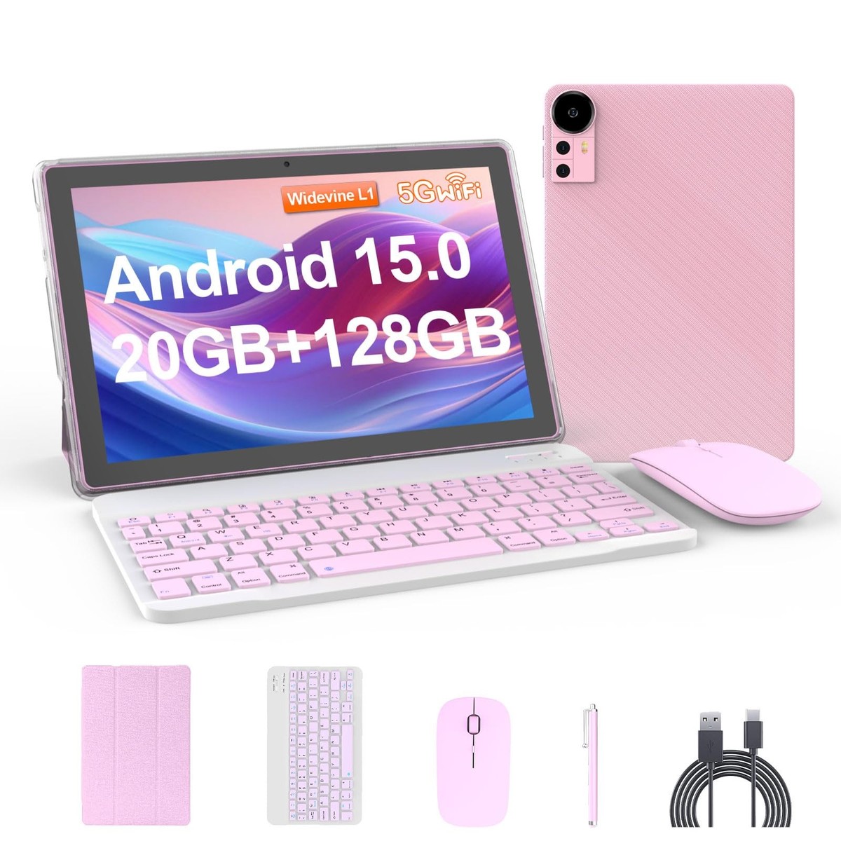 Tablet 10.1Inch Android 15.0, RAM 20GB(4+16Expand)+ROM 128GB