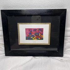 Joan Miro Framed Print  UBU ROI Plate X 7.25” X 9.5” Black frame Mat Gold line