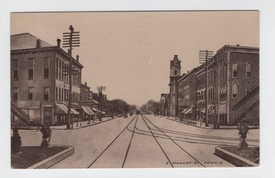 TROY OHIO VIEW OF MARKET STREET POSTED 1910