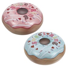 2pcs Donuts Shaped Boxes Candy Box Elegant Tinplate Empty Tins