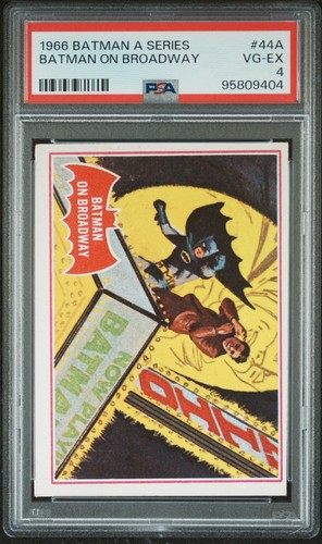 1966 Topps Batman Red Bat #44A Batman on Broadway — PSA 4