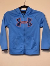 Under Armour Boys Youth 7 Blue Orange Full Zip Hoodie