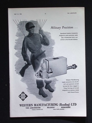 #ad Original 1955 Advert Western Manufacturing Aviation Accessories Military Precisi GBP 14.99
