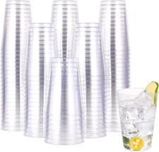 JOLLY CHEF 12 oz Clear Plastic Cups, 100 Count (Pack of 1), Clear-12oz-100 