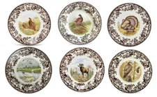 Spode Woodland Salad Plates Set of 6 unique designs  -----3686-----