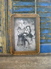 Antique School Slate Chalkboard Old Photo Print Civil War Couple