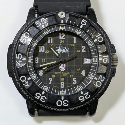LUMINOX x Stussy Navy SEAL Watch Black Men's Limited Edition Used