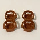 Vintage Fisher Price Little People Brown Captains Dining Chair Kitchen Set of 4