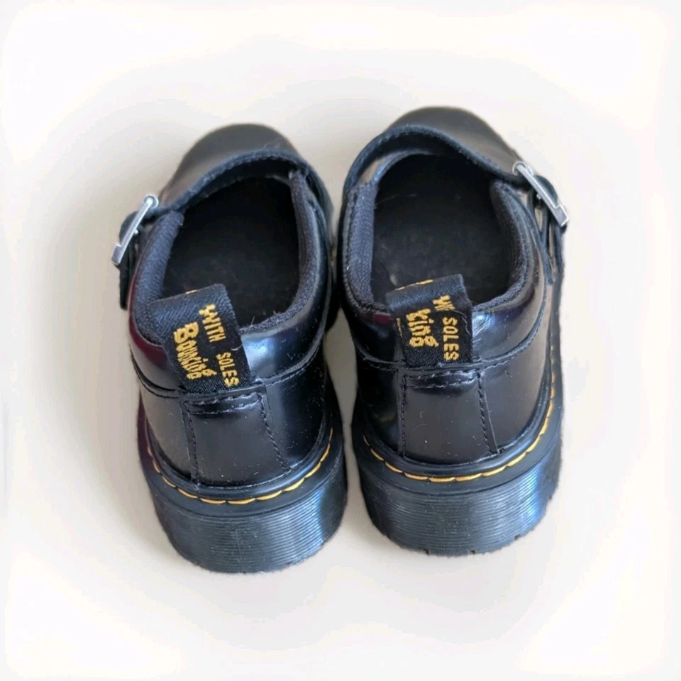 Dr. Martens MJ Bex Zapatos Cuero Negro Mary Jane Vestido Botas Niñas Talla 2 EE. UU. Foto 3 de 4