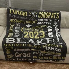 Graduation Blanket, Senior blanket, College Graduation Blanket, High School Grad