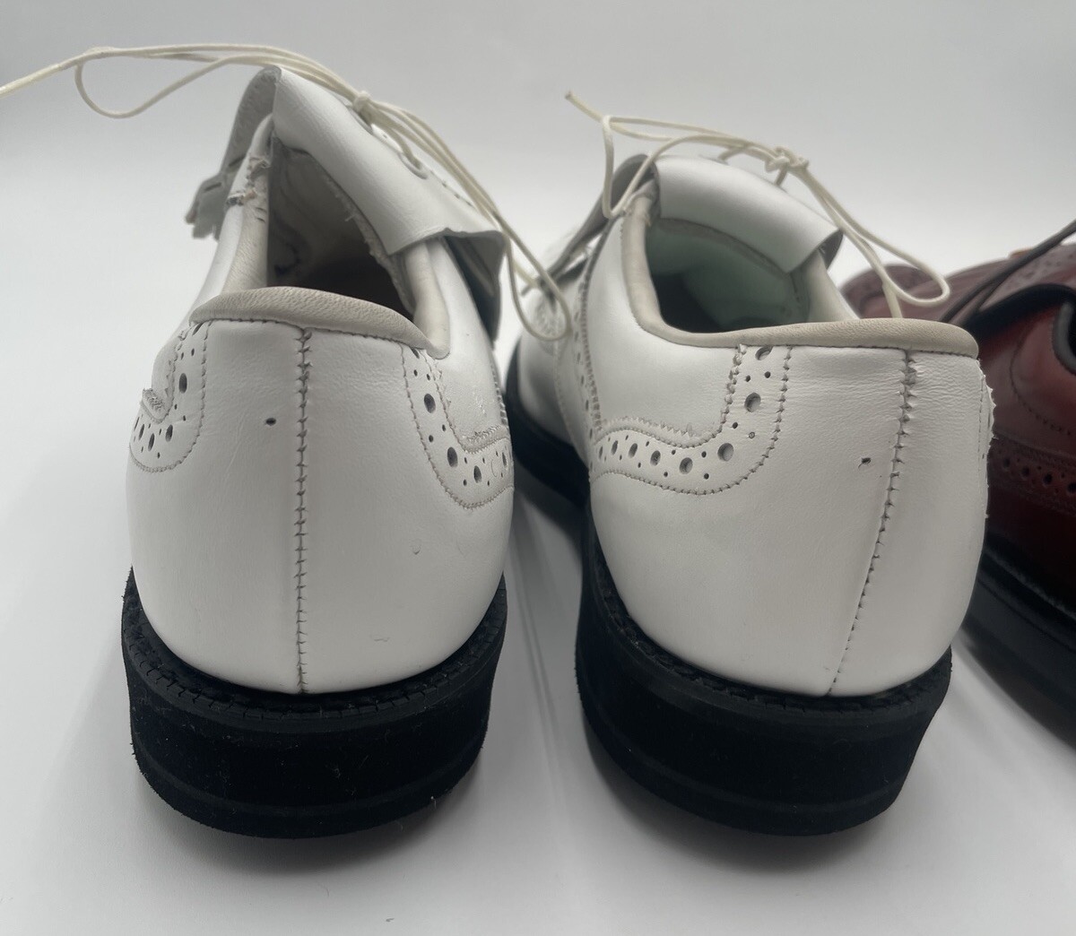 Lot of 2 Vintage Mens Golf Shoes Genuine Leather 8.5 D