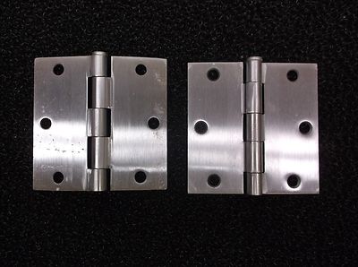 Template Hinge Dull Chrome 3-1/2'' x 3-1/2'' Square Corner Steel Pk 2 (E24S)