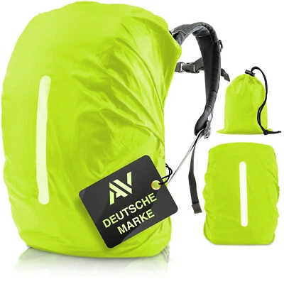 AVANA Regenschutz für Rucksack Reflektor Überzug Schulranzen Regenhülle Neon