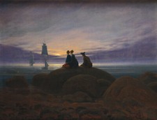 Caspar Friedrich - Mondaufgang am Meer Giclee Fine Art Print on Canvas Wall 36"
