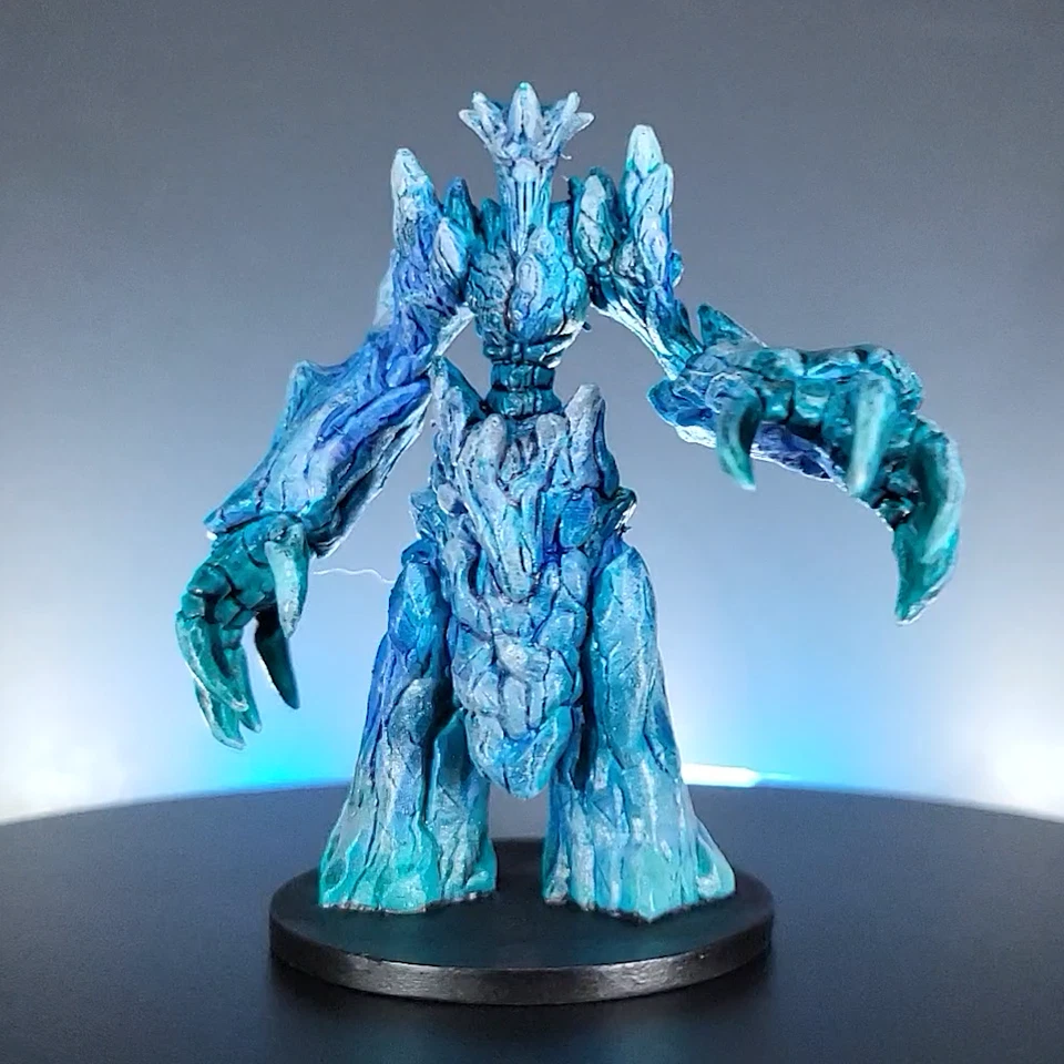 Large Hand Painted Ice Elemental Miniature for Pathfinder and DnD - Image 2 of 4
