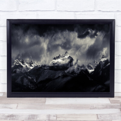 Landschaft Berg Himmel Wolken Schatten Wandkunstdruck