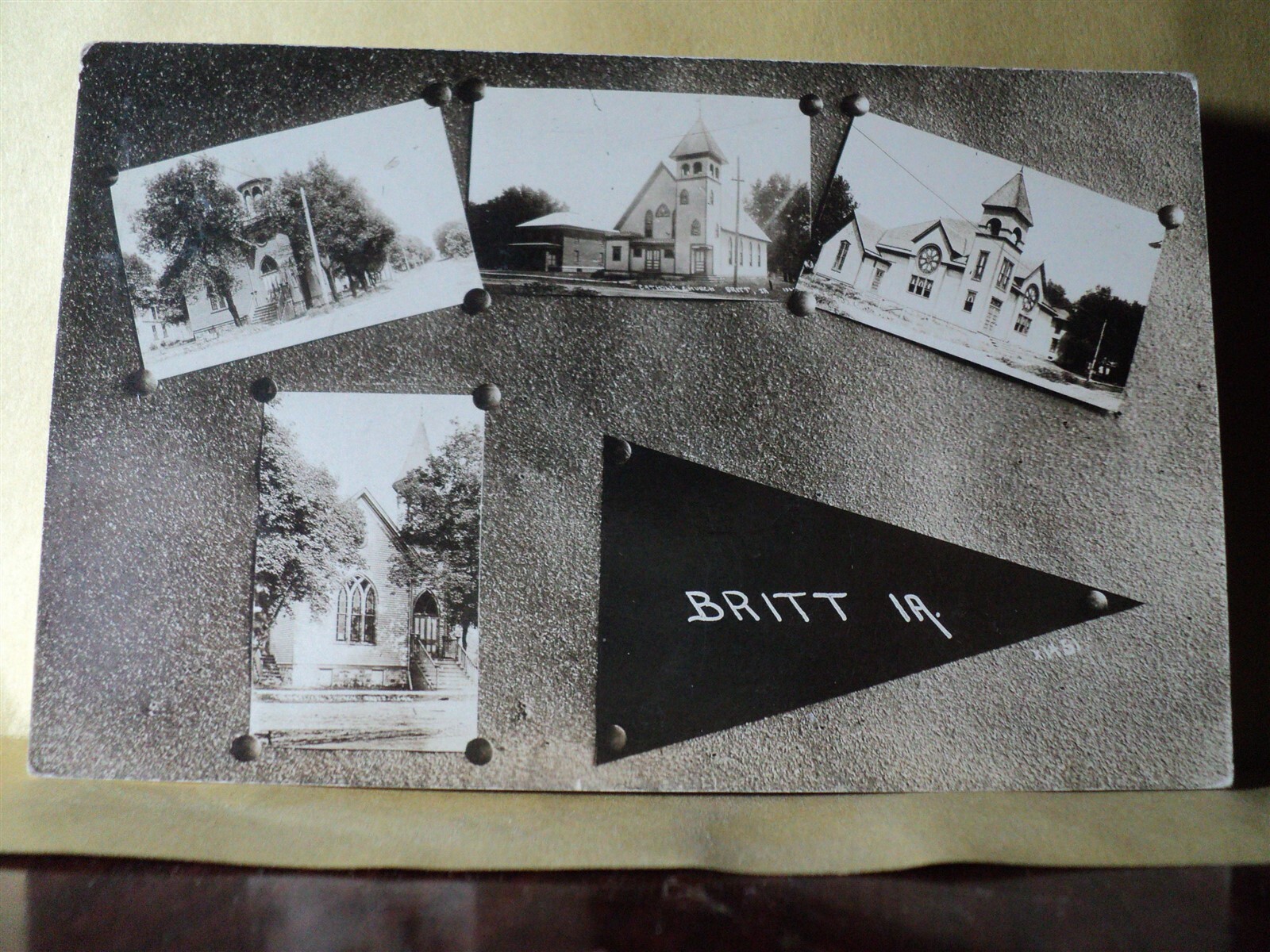 BRITT IA Iowa Multi View 4 Different Churches 1916 RPPC postcard eBay