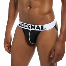 High Quality Men's Mesh Breathable Jockstrap Showing Buttocks Sexy Gay Thongs