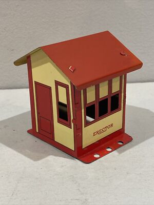 Vintage 1950's Gilbert Erector Set Red & Yellow Signal/Tower Building House Shed