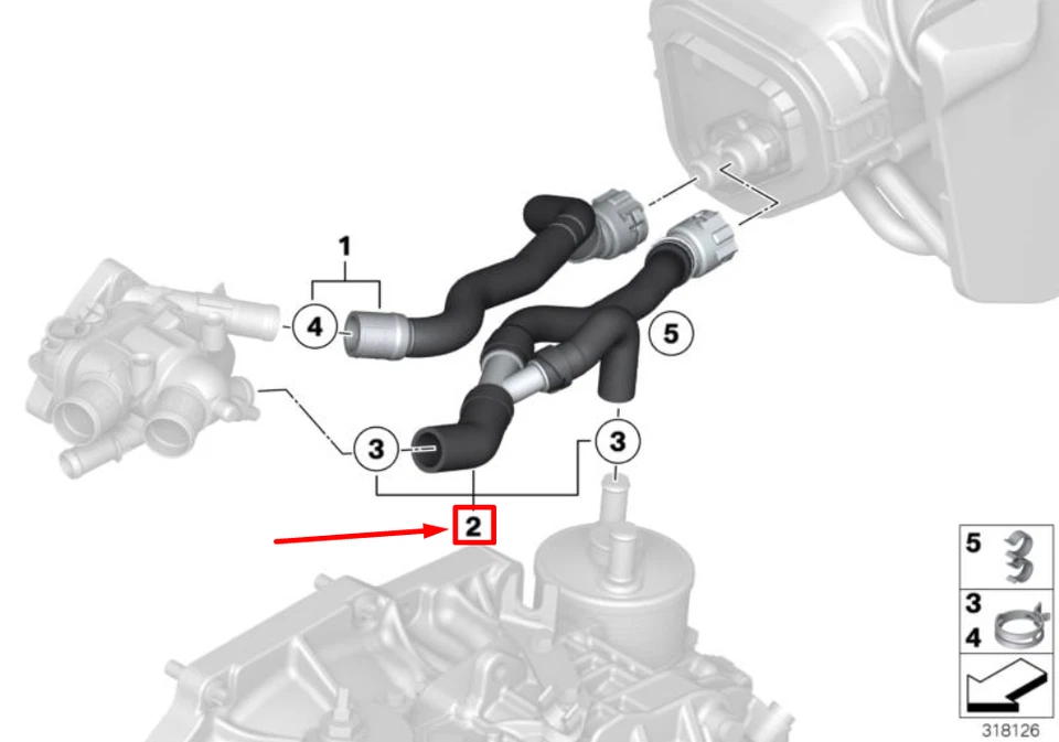 MINI CABRIO R57 Tuyau de retour de radiateur et de moteur 64217609823 7609823 - Image 4 of 4
