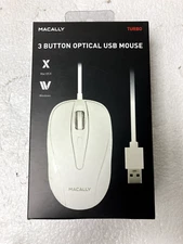 Macally 3 Button Optical USB Wired Mouse for Mac and PC (Turbo)