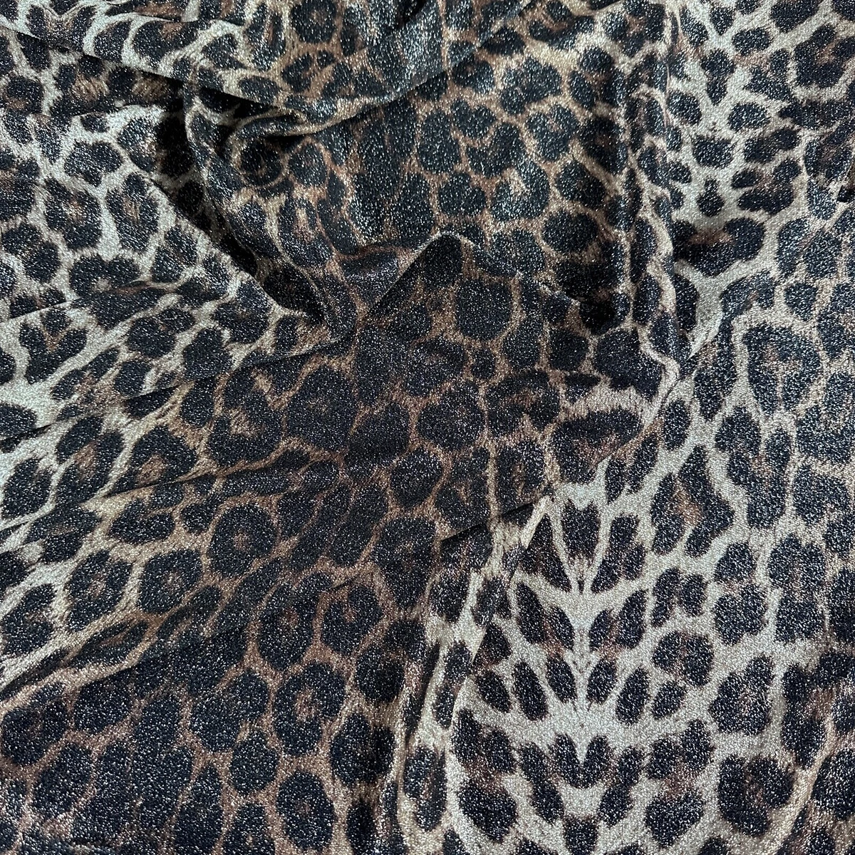 FS005 1 Leopard Animal Print Stretch Shiny Lurex Knit Dressmaking