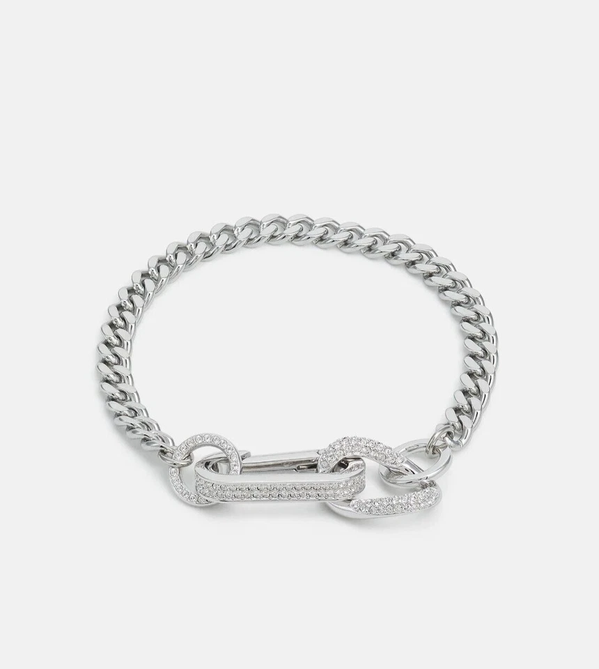 Nuevo Brazalete Dextera 100% SWAROVSKI 5642598 Cadena Bordillo Pavimentado Cristal Foto 3 de 4