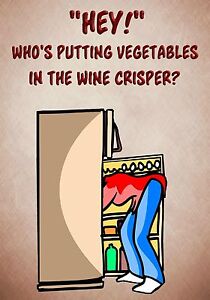 funny refrigerator who vegetables magnet putting crisper hey humor wine
