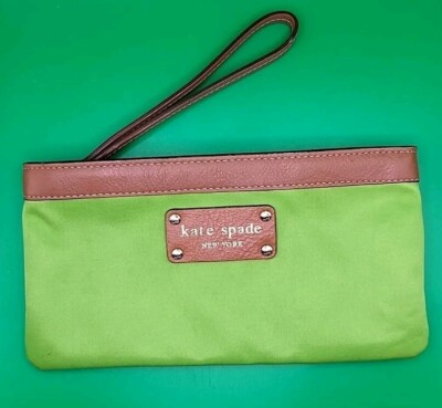 Kate Spade New York Lime Green Black Polka Dots Lining Chrissy