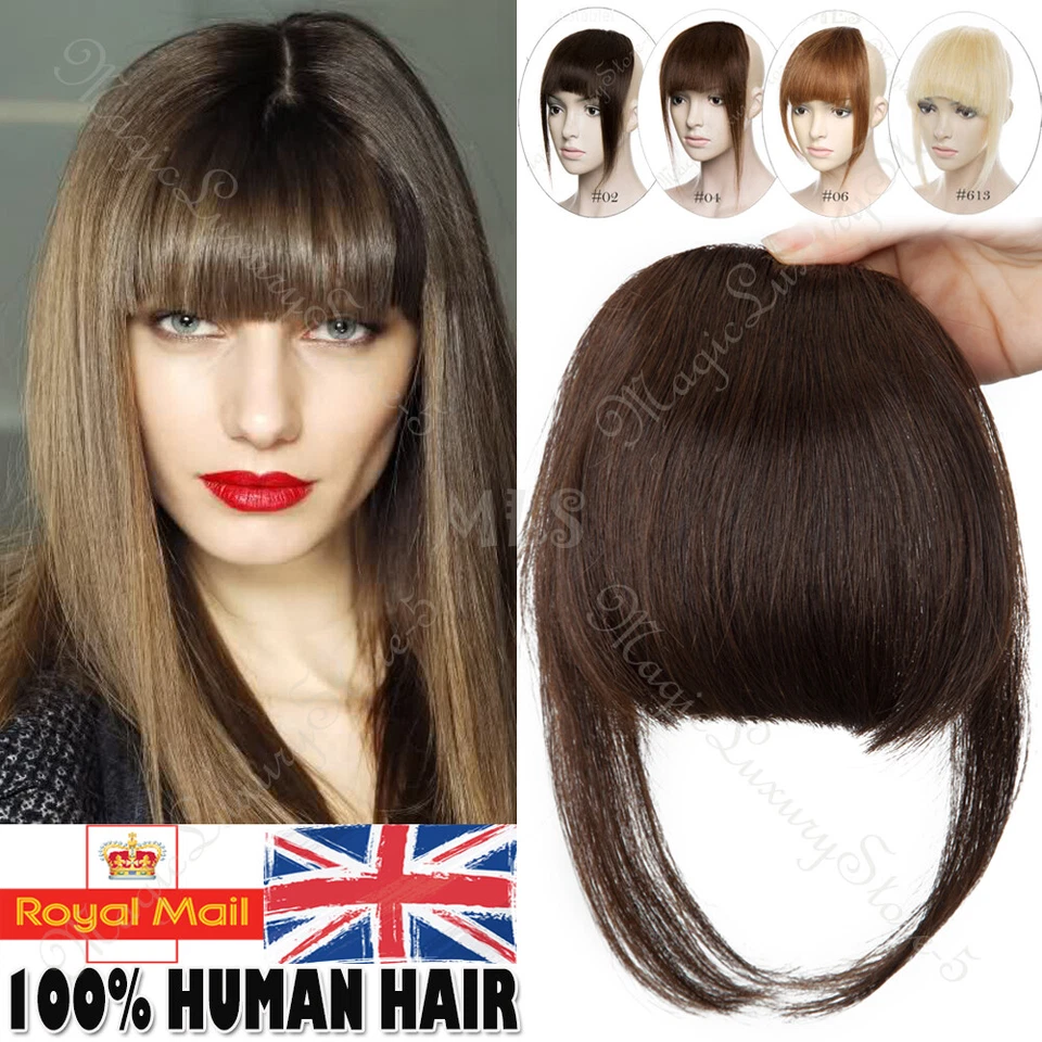 SEGO 3 CLIPS 100% Human Hair Remy Extensions Hair Fringe Bangs Thick Hair Piece Best